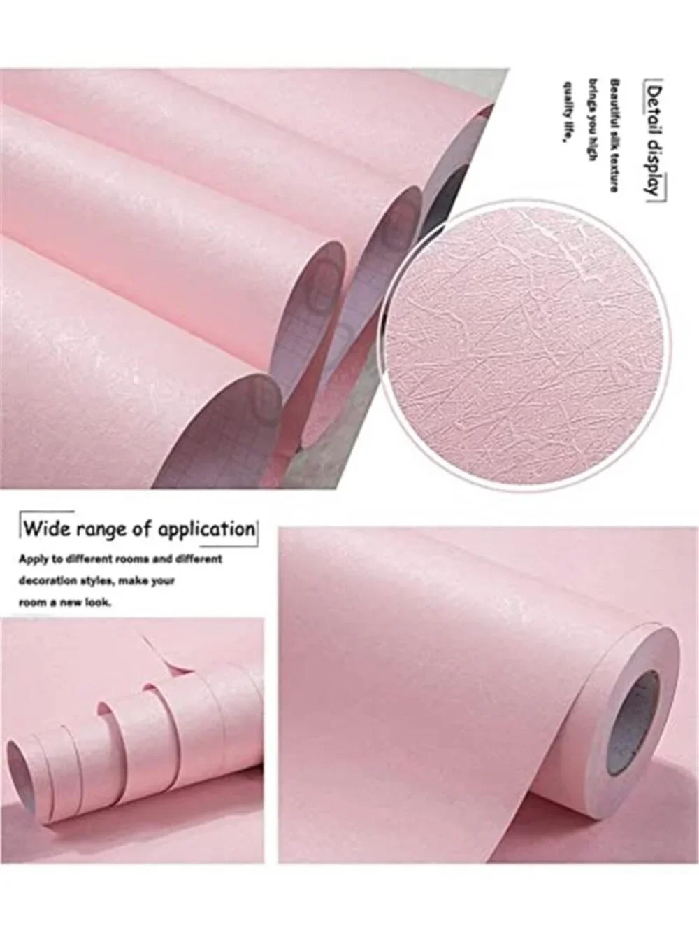 Pink Silk Peel and Stick Wallpaper Removable Self Adhesive Contact Paper Bedroom